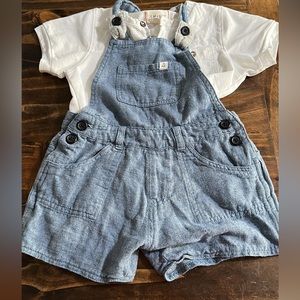 Me & Henry overall short & shirt set